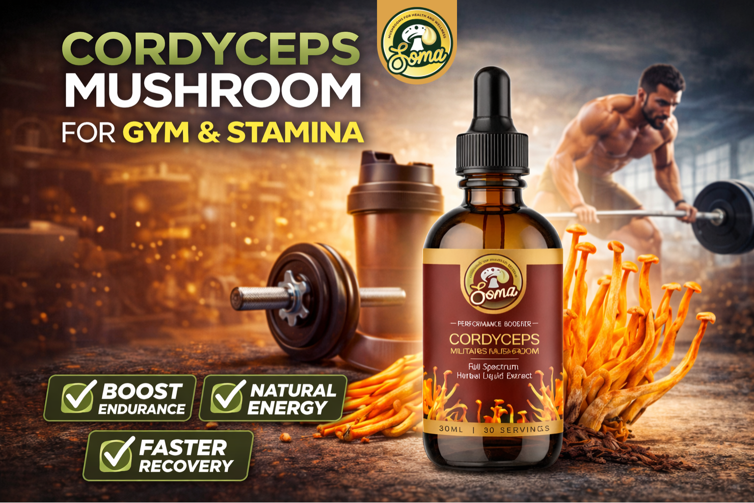Cordyceps Mushroom for Gym & Stamina